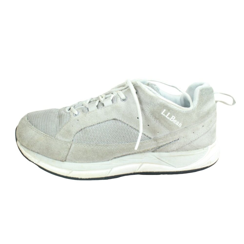 LL Bean Stone Coast Sneakers Lightweight Suede Mesh Gray Size 9 Wide
